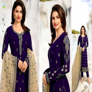 Fabric : Silk Banarasi Jute Top Fabric : Banarasi Jute Silk Dupatta Fabric : Net Inner Fabric : Shantoon Color : Blue Top Colour : Blue Bottom Colour : Cream Dupatta Color : Cream By Length : Calf Length ( Max.45 inch ) Work : Printed Style : Lehenga Suit Occasion : Party Wear Content : Bottom Fabric Semi Stitched Kameez Dupatta