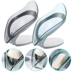 Leaf Shape Soap Box Bathroom Soap Holder Bathroom Kitchen Dish Storage 2 pcs