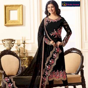 Georgette Straight Salwar Kameez Wholesaler Embroidered Ladies Suits
