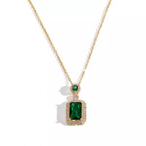 Women 18k Gold Cubic Zirconia Necklace Gift Box