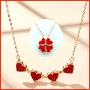 Magic Lucky Four Leaf Clover Necklace 4 in 1