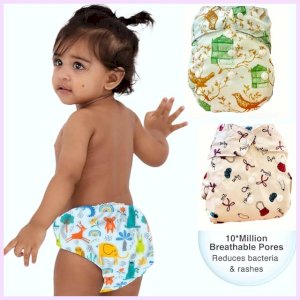Reusable Adjustable Diapers 3 pcs pant 9 pcs Pad